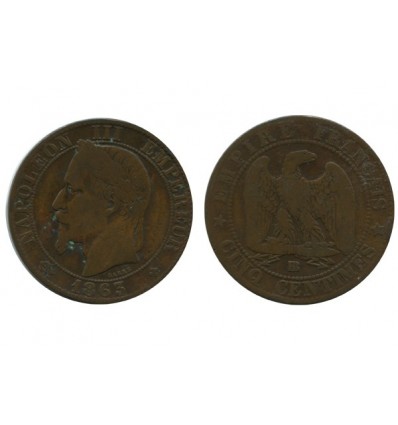 5 Centimes Napoleon III Tête Laurée