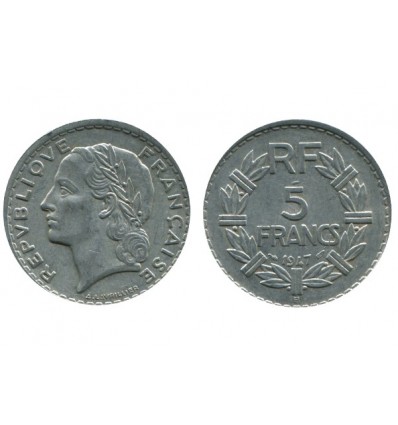 5 Francs Lavrillier Aluminium Quatrième République