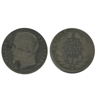 50 Centimes Napoleon III Tête Nue Second Empire