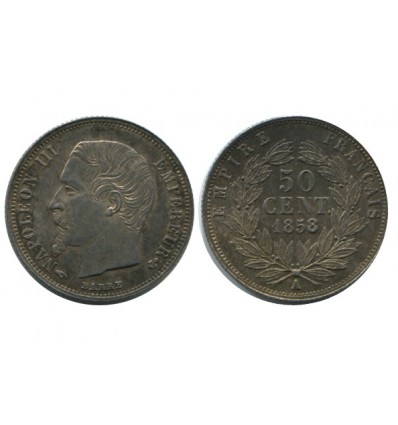 50 Centimes Napoleon III Tête Nue Second Empire