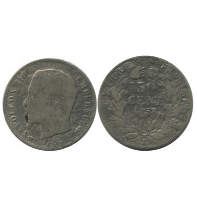 50 Centimes Napoleon III Tête Nue Second Empire