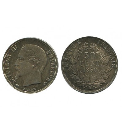 50 Centimes Napoleon III Tête Nue Second Empire