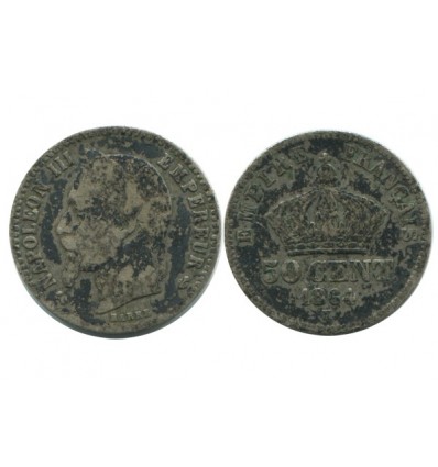 50 Centimes Napoleon III Tête Laurée Second Empire