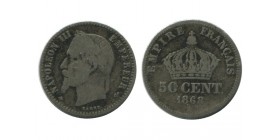 50 Centimes Napoleon III Tête Laurée Second Empire