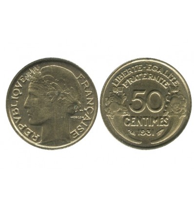 50 Centimes Morlon Bronze Aluminium Variété Avec Raisin