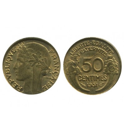 50 Centimes Morlon Bronze Aluminium Variété Avec Raisin