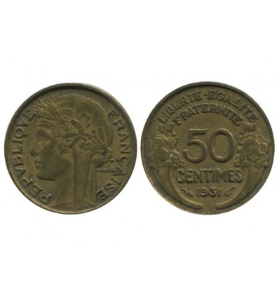 50 Centimes Morlon Bronze Aluminium Variété Avec Raisin