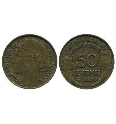 50 Centimes Morlon Bronze Aluminium Variété Avec Raisin