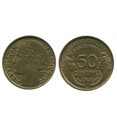 50 Centimes Morlon Bronze Aluminium Variété Avec Raisin