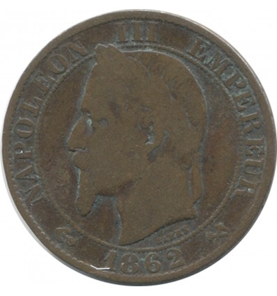 5 centimes Napoléon III 1855 B (chien)