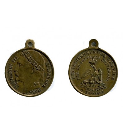 Médaille  Rétablissement de l'Empire par le Suffrage Universel
