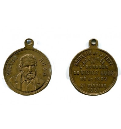 Médaille  Souvenir de la Fête célébrée en l'honneur de Victor Hugo