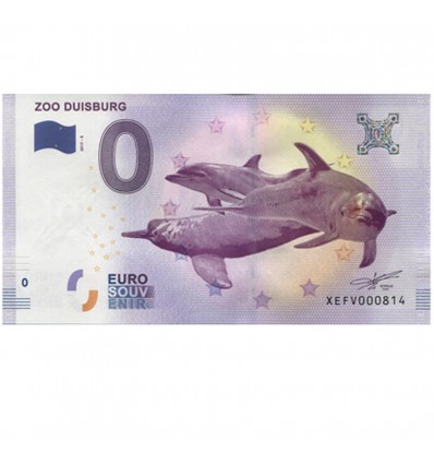 Billet Touristique 0 Euro Allemagne – Zoo De Duisbourg – Souvenir Collector – Dimensions 135x74 Mm – Numéro De Série Unique