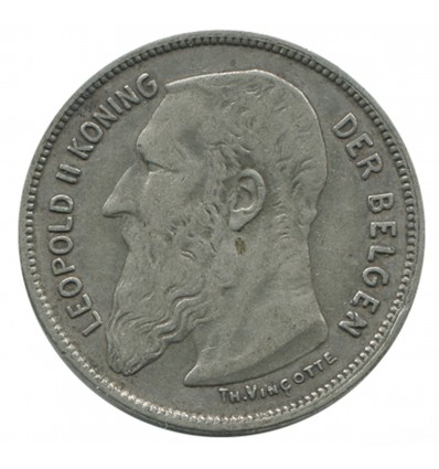 2 Francs Leopold II Légende Française Belgique Argent
