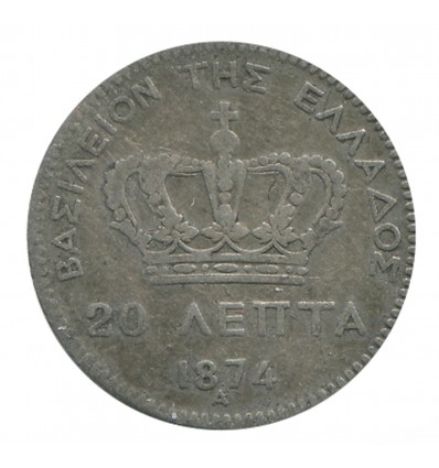 20 Lepta Georges Ier Grèce Argent