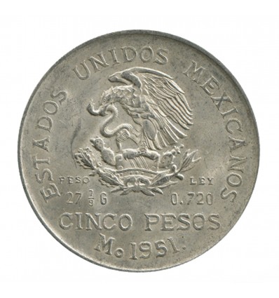 5 Pesos Mexique Argent
