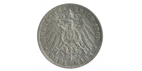 3 Marks Guillaume II - Allemagne Wurtenberg Argent