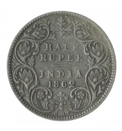 1/2 Roupie Victoria - Indes Anglaises Argent