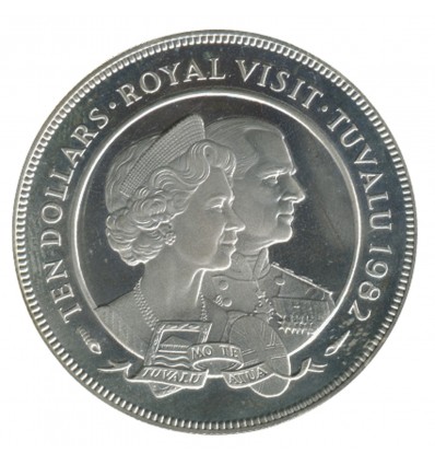 10 Dollars Elisabeth II Iles Tuvalu Argent