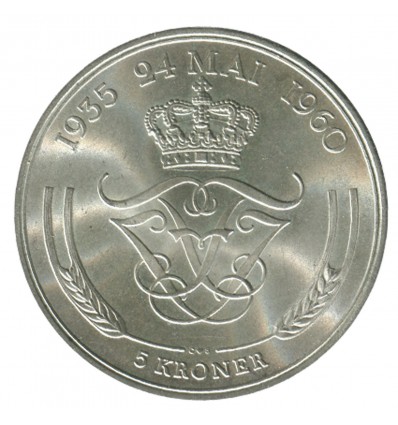 5 Couronnes Frederick IX - Danemark Argent