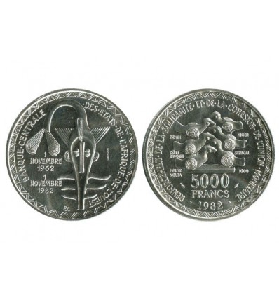 500 Francs Afrique de l'Ouest (Etats) Argent