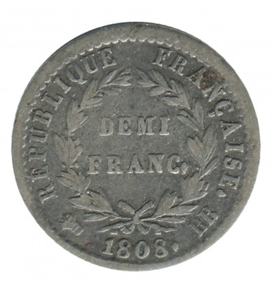 1/2 Franc Napoléon Ier Tête Laurée Revers République