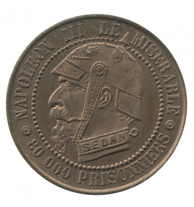 Médaille Satirique Module de 5 Centimes Napoléon III "Vampire Français"