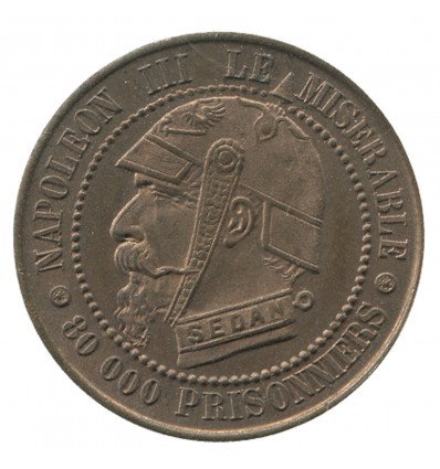 Médaille Satirique Module de 5 Centimes Napoléon III "Vampire Français"