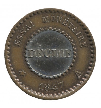 Décime Bi-Métallique Louis-Philippe Ier Bronze et Argent