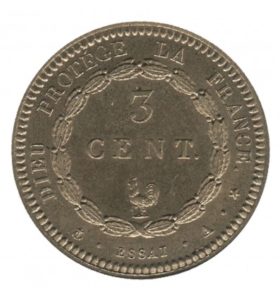 3 Centimes Louis-Philippe Ier Dieu Protège la France Essai