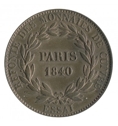 Module de 10 Centimes Louis-Philippe Ier Refonte des Monnaies de Cuivre Essai