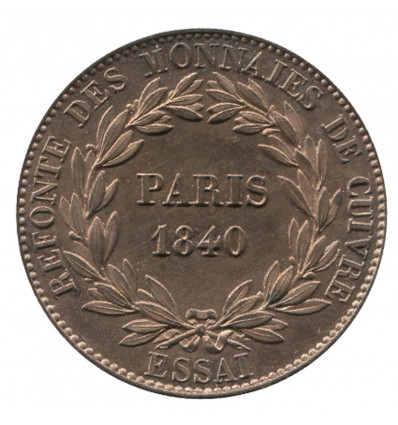 Module de 10 Centimes Louis-Philippe Ier Refonte des Monnaies de Cuivre Essai