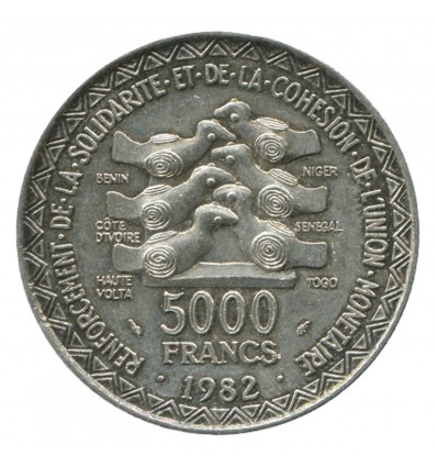 5000 Francs - Etats de l'Afrique de l'Ouest Argent