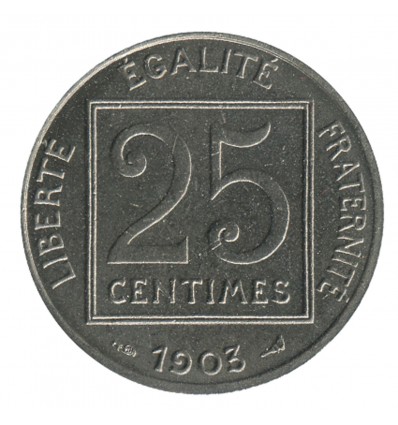 25 Centimes Patey Piéfort Tranche Lisse