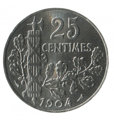 25 Centimes Patey Piéfort Tranche à 22 Pans