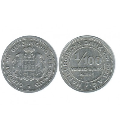 Hambourg- 1/100 Mark Allemagne - Monnaie de Necessite