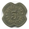 Jeton de 5 Francs Casino - Beausoleil Laiton