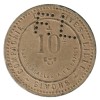 10 Centimes Compagnie de Fives Lille - Givors Carton Perforé FL