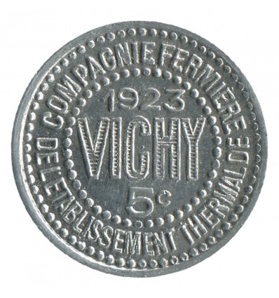 5 Centimes Compagnie Fermière Etablissement Thermalde - Vichy