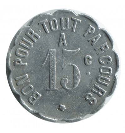 15 Centimes Cie des Chemins de Fer à Voie Etroite - Saint-Etienne