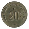 20 Centimes Cie des Chemins de Fer à Voie Etroite - Saint-Etienne Laiton