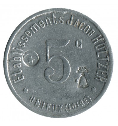 5 Centimes Etablissements Jacob Holtzer - Unieux