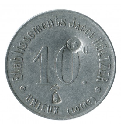 10 Centimes Etablissements Jacob Holtzer - Unieux