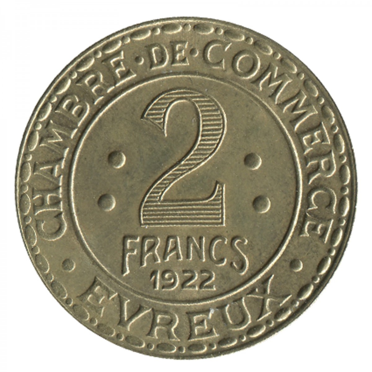 Piece Commerce Industrie 1922 Bon Pour 2 Francs Valeur
