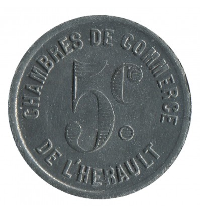 5 Centimes Chambre de Commerce de l'Hérault - Hérault Zinc