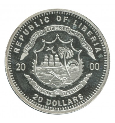 20 Dollars Mauretania - Libéria Argent