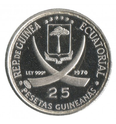 25 Pesetas - Guinée Equatoriale Argent