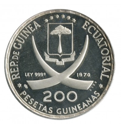 200 Pesetas - Guinée Equatoriale Argent