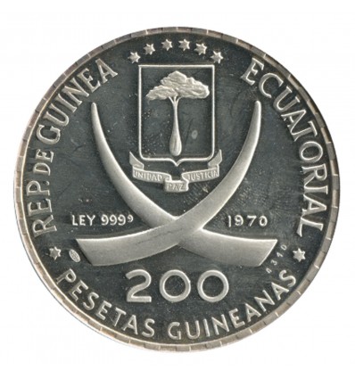 200 Pesetas - Guinée Equatoriale Argent