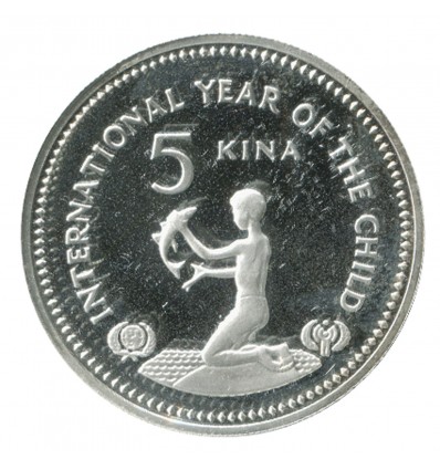 5 Kina Nouvelle Guinée Papouasie Argent